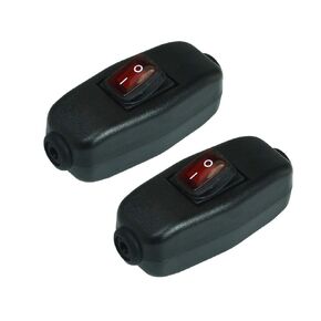 ON/OFF Switch For Table Lamp Desk Bed Light Cord Waterproof In Line Rocker Switch large current 6A-15A 250V 125VAC T85 IP65 (2 PCS)