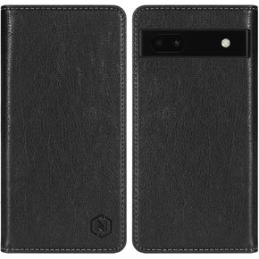 for Google Pixel 6a Wallet Case with [RFID Blocking] Card Slot Stand Strong Magnetic Flip Fold Leather Protective Phone Case for Google Pixel 6a Case Wallet(6.1 inch-Black)