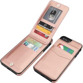 KIHUWEY iPhone 7 Plus iPhone 8 Plus Case Wallet with Credit Card Holder, Premium Leather Magnetic Clasp Kickstand Heavy Duty Protective Cover for iPhone 7/8 Plus 5.5 Inch(Black)