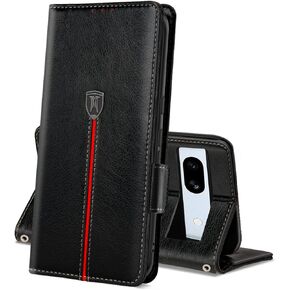 Case for Google Pixel 6, Magnetic Leather Card Slots Pixel 6 Wallet Phone Case, Flip Silicone TPU Bumper Protective Cover with Kickstand, Shockproof folio Book Case for Google Pixel 6 Black