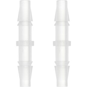 uxcell 2Pcs Plastic Hose Barb Fitting, 3/16" x 3/16" Barb Pipe Connectors Hose Fitting Adapter Splicer Mender Adapter Union for Fuel Gas Liquid Air Hose Repair