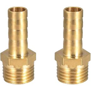 SING F LTD 2 Pcs 5/16inch/8mm Brass Barbed Hose Fitting Coupler Connector With 1/4 Inch Male BSP Thread Pipe Nipple Fitting For Air Water Fuel Oil Gas