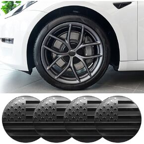 4PCS Wheel Center Caps Sticker with American Flag Design, 56mm Car Decorations Wheel Center Caps Emblem for Rims, 2.2 Inch Car Exterior Accessories Waterproof & Rustproof Wheel Hub Cap Decals