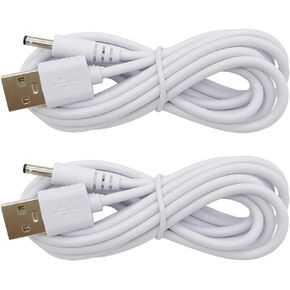 Power Cord Replacement for Hatch Sound Machine, Hatch Baby Rest and Rest Mini - USB 5V DC Barrel Charger Cable 6 ft 2-Pack