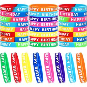 SOTOGO 48 Pieces Bracelets Multicolor Silicone Stretch Wristbands for Christmas Birthday Party Supplies