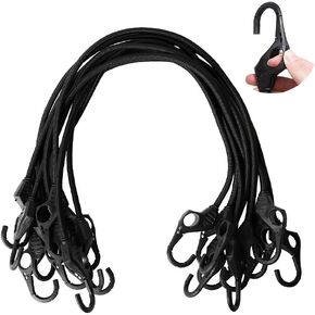 حبال بنجي XSTRAP القياسية 10 قطع مقاس 81.28 سم حبال بنجي شديدة التحمل مع خطافات، مثالية للاستخدام في الهواء الطلق، وأغطية القنب، والمظلات القماشية، والدراجات النارية، ورف الأمتعة، والبضائع