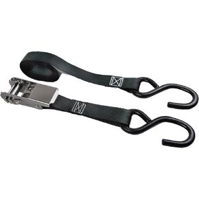 Keeper Koastal - 1" x 8' Stainless Steel Ratchet Tie-Down With Vinyl S-Hooks - 500 lbs. Working Load Limit And 1,500 lbs. Break Strength