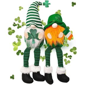 عيد القديس باتريك جنوم القطيفة الزينة 2PCS الأخضر الأيرلندية التماثيل قزم ديكور اليدوية الاسكندنافية المنزل الجدول شامروك الحلي لطيف هدايا عيد القديس باتريك in Kuwait