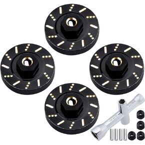 4pcs Brass Wheel Weights 7mm Hex Adapter for AXIAL SCX24 AXI90081 AXI00002 AXI00001 Upgrades 1/24 RC Crawler Car Accessories
