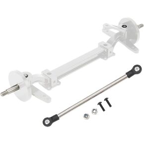RC Axle, Aluminium Alloy 1/14 RC Truck Front Steering Rod Link Pole Wheel Axle, RC Front Steering Wheel Axle Upgrades Parts for 1/14 Remote Control Unpowered Tractor Truck (Silver)