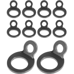 10 Pack Tie Down Anchor,Tie Down Strap Rings,Car Accessories Stainless Steel Multi-Purpose Tie Down Anchor Strapping Hooks for Mounting in The Garage,Work Shop,Truck (Black, Small-10 Pack)