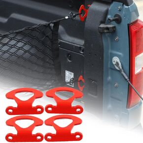 4Pcs Tie Down Hooks Anchors Bracket Compatible with Ford Maverick 2022-2024, Carbon Steel Truck Bed Inner Hook Kits Red