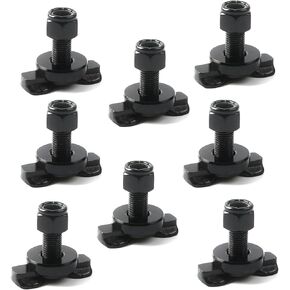 8-Pack L-Track Double Lug Threaded Stud Fitting Heavy-Duty Bolt Down Anchor Points for Truck Bed, Trailer Cargo, Pickup, RV, ATV Used with L-Track Rails
