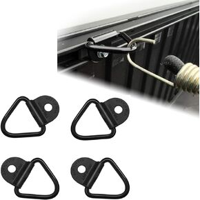 Pack-4 Car Tie-Down Anchors, Metal V-Shape Rings, Cargo Tie Down Hooks, Bolt-on Tools Kits, Multifunctional Hooks, Automotive Anchors Replacements, Universal for Most Cars, Trucks (Black)