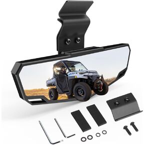 UTV Convex Rear View Mirror,Special Process Rearview Mirror for Polaris Ranger 570 900 1000 XP Crew/ 2015-2024 Can Am Defender Accessories