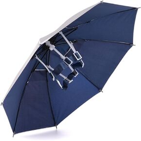 Umbrella Hat, 25 Inches Head Umbrella for Adults and Kids, Fishing Golf Gardening Sunshade Outdoor Headwear Silver