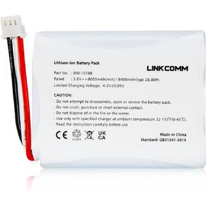 300-10186 Battery Replacement for ADT Command Smart Security Panel, 3.6V/4.2V 8000mAh Lithium ion Battery Pack