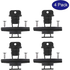 Kayak Drain Plug Kit Hull Coarse Thread Bung for Canoe Boat Set with Screws Replacement Hardware Accessories 4 PCs