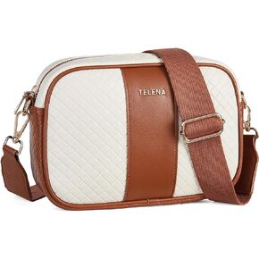Telena Leather Crossbody Bags for Women Trendy Small Crossbody Purses with Wide Guitar Strap