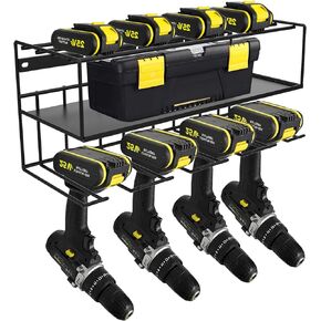 Power Tool Organizer Heavy Duty Tool Shelf, Wall Mounted Storage Rack for for Handheld & Power Tools, Compact Steel Design Garage Tool Organizer Perfect for Father's Day