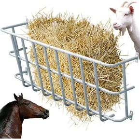 45" Hay Feeder Goat, 40 Gallon Multiple Sided Wall Mount Hay Rack, Heavy Duty Hay Rack for Horse Goat Sheep Donkey Indoor Outdoor Uses