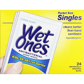 مناديل رطبة سميكة مضادة للبكتيريا من ويت وانز، برائحة الحمضيات، فردية، 24 قطعة in Kuwait