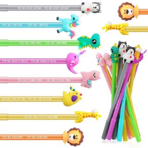 56 Pcs Cartoon Cute Pens for Kids Fun First Day of School Puns Animal Pens Bulk Black Gel Ink Pens Funny Inspirational Writing Pens Class Reward for Students Teachers Classroom Gifts School