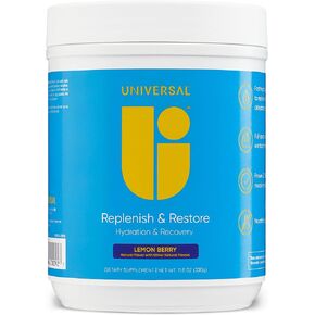 Replenish & Restore Powder, Hydration & Recovery, Promotes Muscle Repair and Growth, Custom Dosing, L-Lysine, L-Glutamine, L-Tryptophan, No Artificial Flavors, 30 Servings (Lemon Berry)