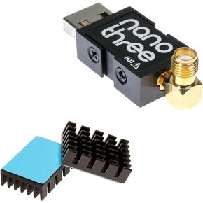 NooElec NESDR Nano 3 - Premium Tiny RTL-SDR w/Aluminum Enclosure, 0.5PPM TCXO, SMA & MCX Input & Custom Heatsink. RTL2832U & R820T2-Based Software Defined Radio