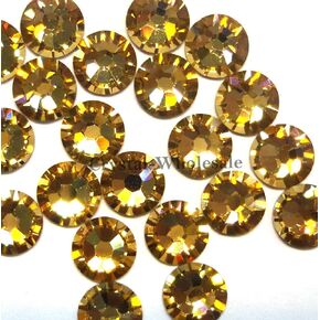 144 pcs Light Colorado Topaz (246) Gold Brown Swarovski 2088 Xirius 16ss Flat Backs Rhinestones Round 4mm ss16 DIY Deco Bling