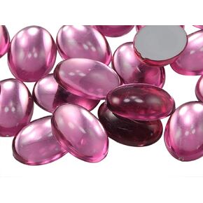 Allstarco 18x13mm Assorted Colors Flat Back Oval Acrylic Cabochons Rhinestones Plastic Gems Embellishments for Crafts, Costumes, Card Invitations, Jewelry, Cosplay - 100 Pieces