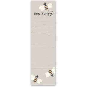 Primitives by Kathy, 102579, Bee Happy Magnetic List Notepad Magnetic Backing, Beige, 2.75" x 9.50" x 0.25"