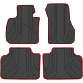 Car Floor Mats for BMW X1 U11(2016-2024) 2AT U06(2015-2024) X2(2018-2022) F48 F45 F39 Custom Fit Full Black Rubber Auto Floor Liners Set All Weather Protection Heavy Duty Odorless