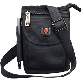 Small Crossbody Purse Messenger Bag Belt Pouch Cell Phone Holster with Belt Clip Belt Loop Shoulder Strap Fits for iPhone 15 Pro Max 14 Pro Max Samsung Galaxy A54 S24 Ultra S23 Ultra (Black)