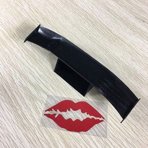 Universal Car Mini Spoiler Wing, Auto Car Tail Wing Mini Auto Carbon Fiber Texture Decoration Without Perforation Tail Decoration, 6.7 Inch (Black 1pc)