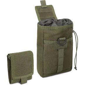 Tactical Molle Dump Pouch, Adjustable Drawstring Magazine Pouch, Roll Up Folding Mag Pouch Utility Waist Bag