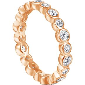Rose Gold Plated Rings for Women, Jewelry 925 Sterling Silver Cubic Zirconia Christmas Birthday Gift for Women Mother