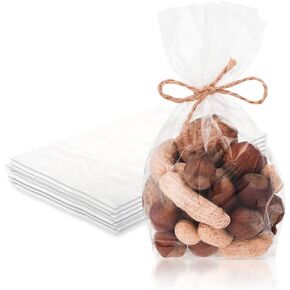 1000 Pack of Clear Side Gusseted Plastic Bags for Gifts, 4 x 2 x 10 Inch. 1 Mil Clear Plastic Gift Bags. Leakproof Plastic Treat Bags. Clear Gift Bags for Favors, Baked Gifts