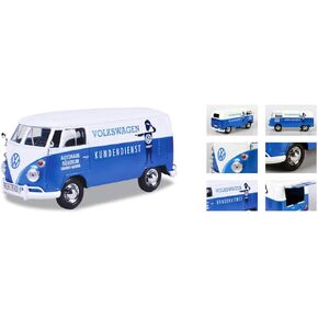 Motormax 79573 Volkswagen Type 2 T1 Delivery Van Autohaus Sudekum Kundendienst Candy Blue & White 1-24 Diecast Model Car