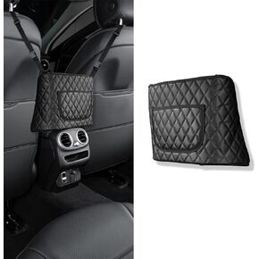 Car Net Pocket Handbag Holder, Large Capacity Leather Organizers and Storage Purse Holder for Car Between Seats, Universal Automotive Consoles & Backseat Organizer for Most Cars