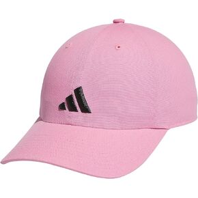 adidas Ultimate Hat Relaxed Crown Adjustable Fit Strapback Cotton Baseball Cap, Bliss Pink/Black