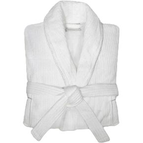 Down Etc Luxury Spa Robe Mountain of Robes™ Collection Ultra Soft Cotton Hotel Bathrobe, One Size Fits Most, Mt. Kilimanjaro- White