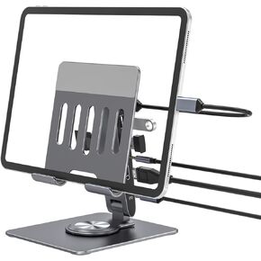 7-in-1 USB C Hub Stand, Tablet iPad Docking Station with 4K 30HZ HDMI, 3.5mm AUX, USB-A 3.0, 2 USB-A 2.0, SD/TF Card Slots, Host (5G), 100W PD Charging