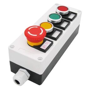 TWTADE/Red Yellow Green Momentary Switch, Red Mushroom Emergency Stop 1NC 1NO Latching Push Button Station Switch Pushbutton Switches 440V 10A (Quality Assurance for 3 Years) hz-11SRYG