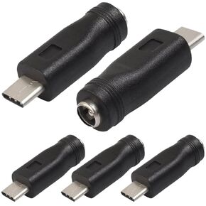USB C to DC Power Adapter, USB Type-C Male to DC 5.5x2.1mm Female Connector Charge Barrel Jack Power Adapter for Type C USB Charging Device (5 Pack) in Kuwait