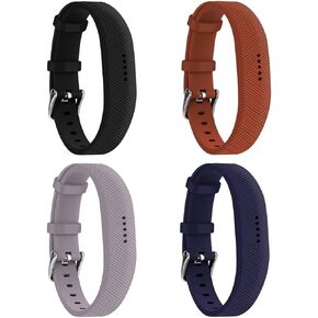 Compatible with Fitbit Flex 2 Bands, With Watch Buckle Comfortable Soft Silicone Wristband Adjustable Sport Strap Replacement for Fitbit Flex 2 Fitness Tracker (4 Pack)