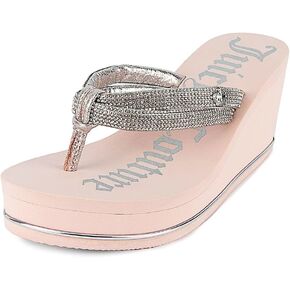 JUICY COUTURE Wedge Platform Flip Flop: High-Fashion, Soft Beach Sandal, Thong-Style Slide