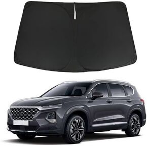 D-Lumina Windshield Sunshade Compatible with 2019 2020 2021 2022 2023 2024 Hyundai Santa (Fe, SE, SEL, SEL Plus, Limited, Ultimate) - Foldable Front Window Sun Shade Shield Protector