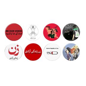 Stand with the Women of Iran buttons #MahsaAmini - Women Life Freedom pins - Set 2 (8, 2.25 inch buttons)