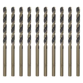 10pcs Jobber Drill Bits 3.5mm (9/64") Black Nitride & Gold Titanium Coated High Speed Steel (HSS) 4341 Twist Drill Bits for Stainless Steel Copper Aluminum Alloy Metal